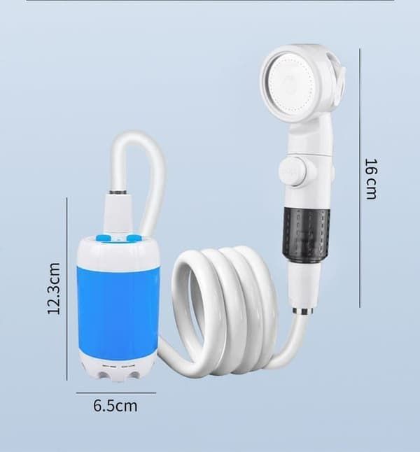 Portable Camping Shower with USB Rechargeable Electric Pump, Digital Display, Multiple Spray Modes, Outdoor Shower Kit