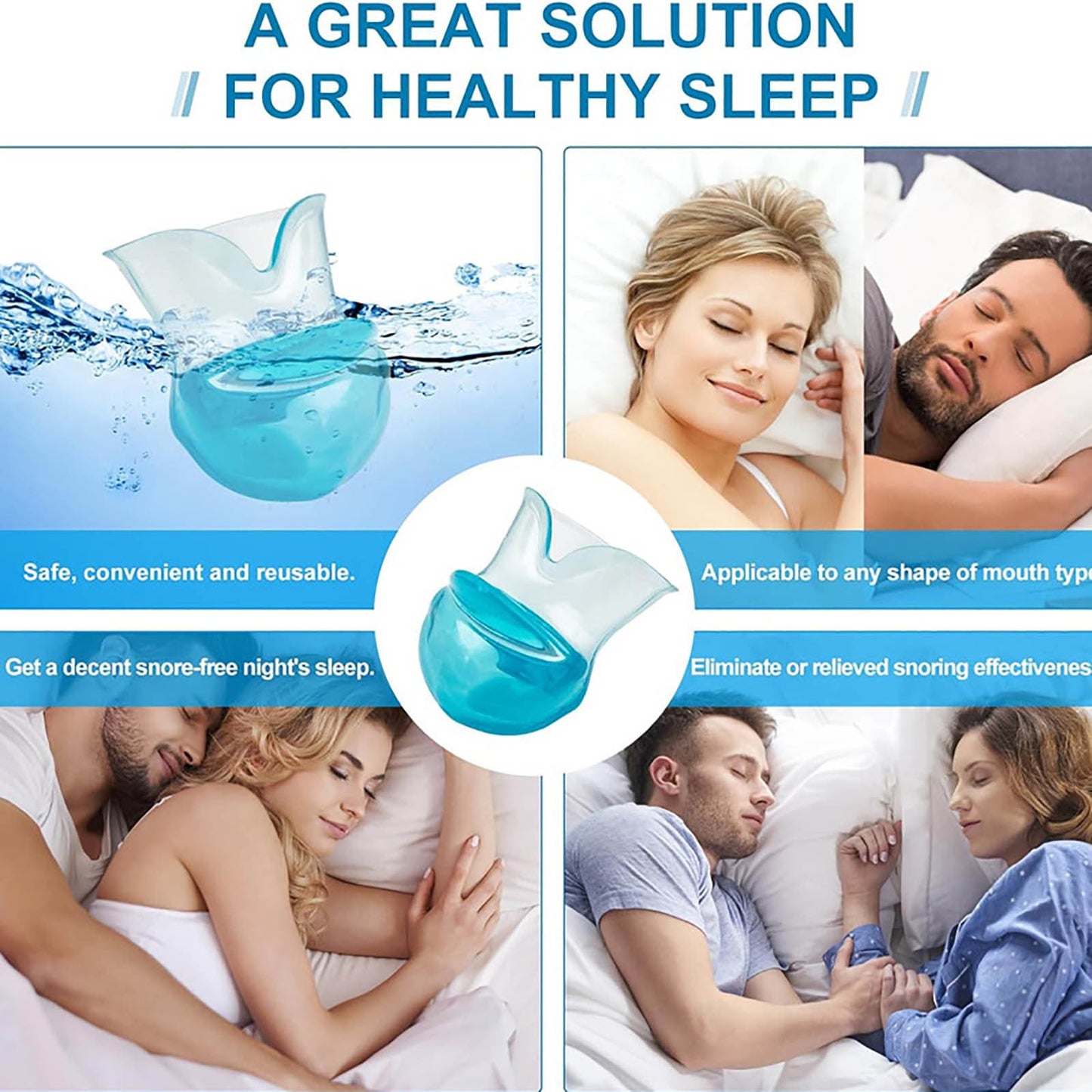 Silicone Anti Snoring Tongue Aid Reduce Snore Sleep Solution Stopper Device One Size Blue V1189-LWWAL-20260325-00019