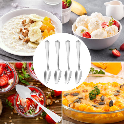 MANLINGDA DOITOOL 4Pcs Stainless Steel Grapefruit Spoons with Serrated Edges 15.50X2.70X0.50CM As Shown V1189-LWWAL-20260325-00021