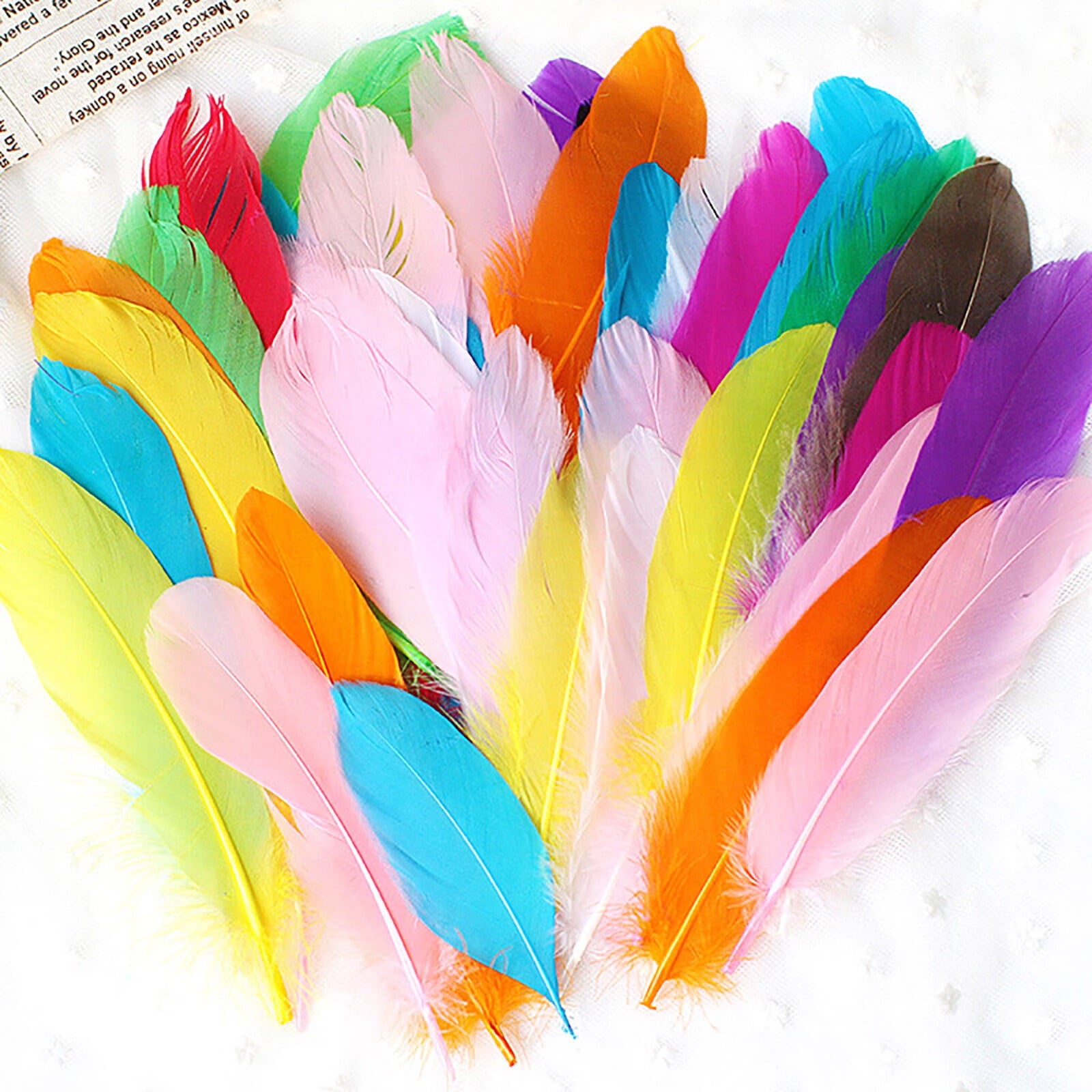 Coopserbil DIY Natural Colourful Craft Feathers (50 Count) One Size Colourful V1189-LWWAL-20260325-00031