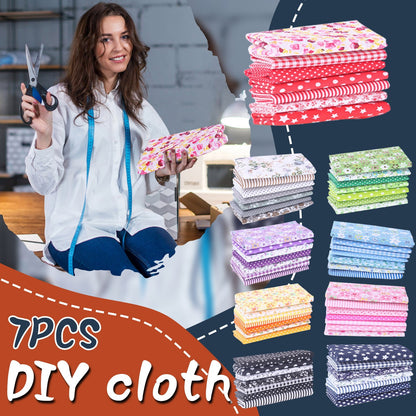 Tdoenbutw clearance Cotton Crafts Fabric Bundle Patchwork Squares Quilting Sewing Patchwork DIY 7PCS 7PC DIY V1189-LWWAL-20260325-00038
