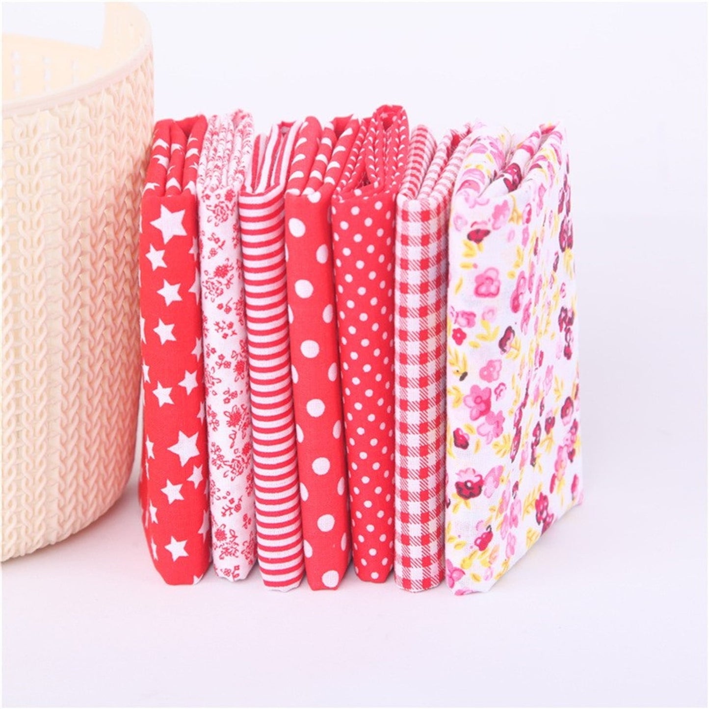 Tdoenbutw clearance Cotton Crafts Fabric Bundle Patchwork Squares Quilting Sewing Patchwork DIY 7PCS 7PC DIY V1189-LWWAL-20260325-00041