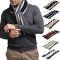 Men's Winter Scarf - Classic Striped Tassel Edge Soft Warm Scarf, Woolen Yarn Knitted Scarf Grey V1189-LWWAL-20260325-00054