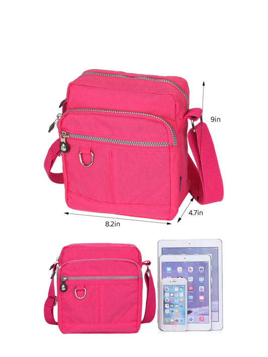 Luxtrada Casual Nylon Purse Handbag Crossbody Bag Waterproof Shoulder Bag with Zipper Pockets for Women V1189-LWWAL-20260325-00062