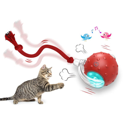 Interactive Cat Toy Ball - Smart Automatic Play with 3 Modes, Durable Silicone Material Red V1189-LWWAL-20260325-00065