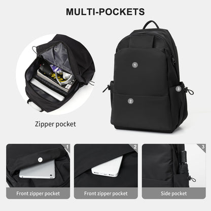 BJLFS Unisex Lightweight Water-Resistant Backpack Black V1189-LWWAL-20260325-00066