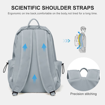 BJLFS Unisex Lightweight Water-Resistant Backpack, Black Blue V1189-LWWAL-20260325-00067