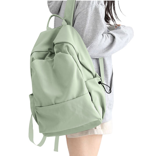 BJLFS Unisex Lightweight Water-Resistant Backpack, Black Light Green V1189-LWWAL-20260325-00069