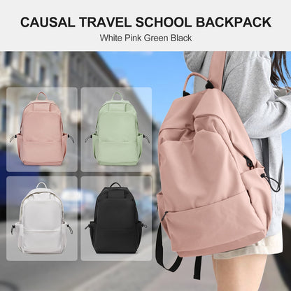BJLFS Unisex Lightweight Water-Resistant Backpack, Black Pink V1189-LWWAL-20260325-00070
