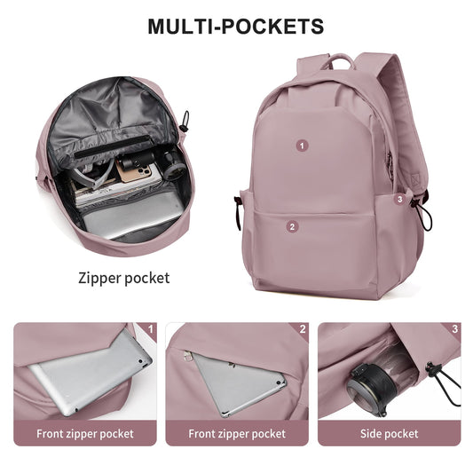 BJLFS Unisex Lightweight Water-Resistant Backpack, Black Purple V1189-LWWAL-20260325-00071