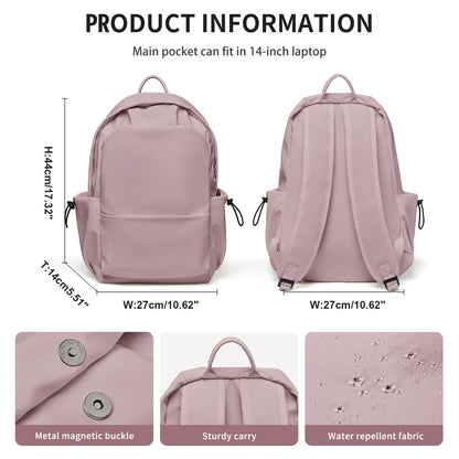 BJLFS Unisex Lightweight Water-Resistant Backpack, Black Purple V1189-LWWAL-20260325-00071