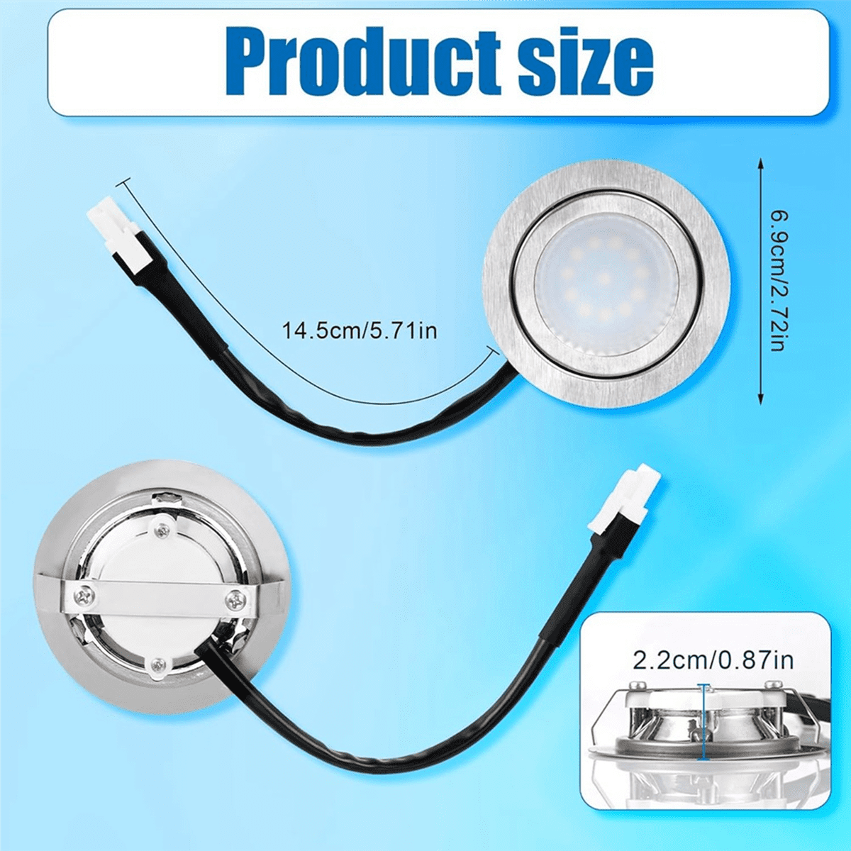 2pcs Range Hood Light Bulbs, Stainless Steel Range Hood LED Light Replacement Recessed Kitchen Range Hood V1189-LWWAL-20260325-00076