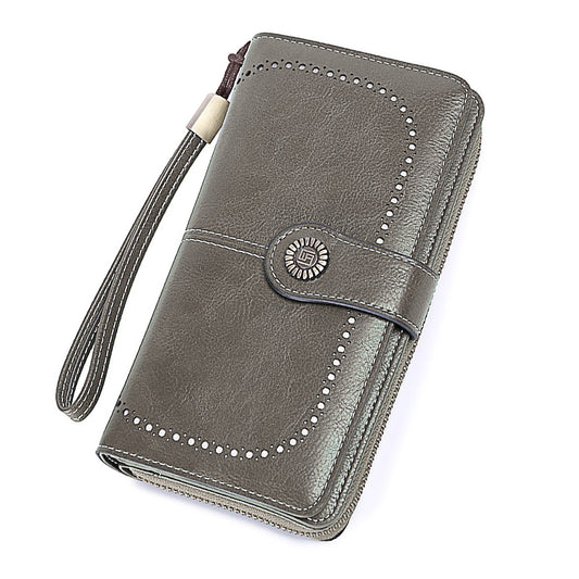 Leather Wallet Women Rfid Blocking Large Capacity, Zip Around Long Wallet - Pu Phone Clutch Purse, Trifold V1189-LWWAL-20260325-00080
