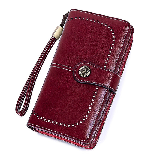 Leather Wallet Women Rfid Blocking Large Capacity, Zip Around Long Wallet - Pu Phone Clutch Purse, Trifold V1189-LWWAL-20260325-00081