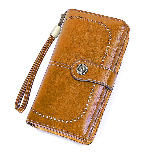 Leather Wallet Women Rfid Blocking Large Capacity, Zip Around Long Wallet - Pu Phone Clutch Purse, Trifold V1189-LWWAL-20260325-00082