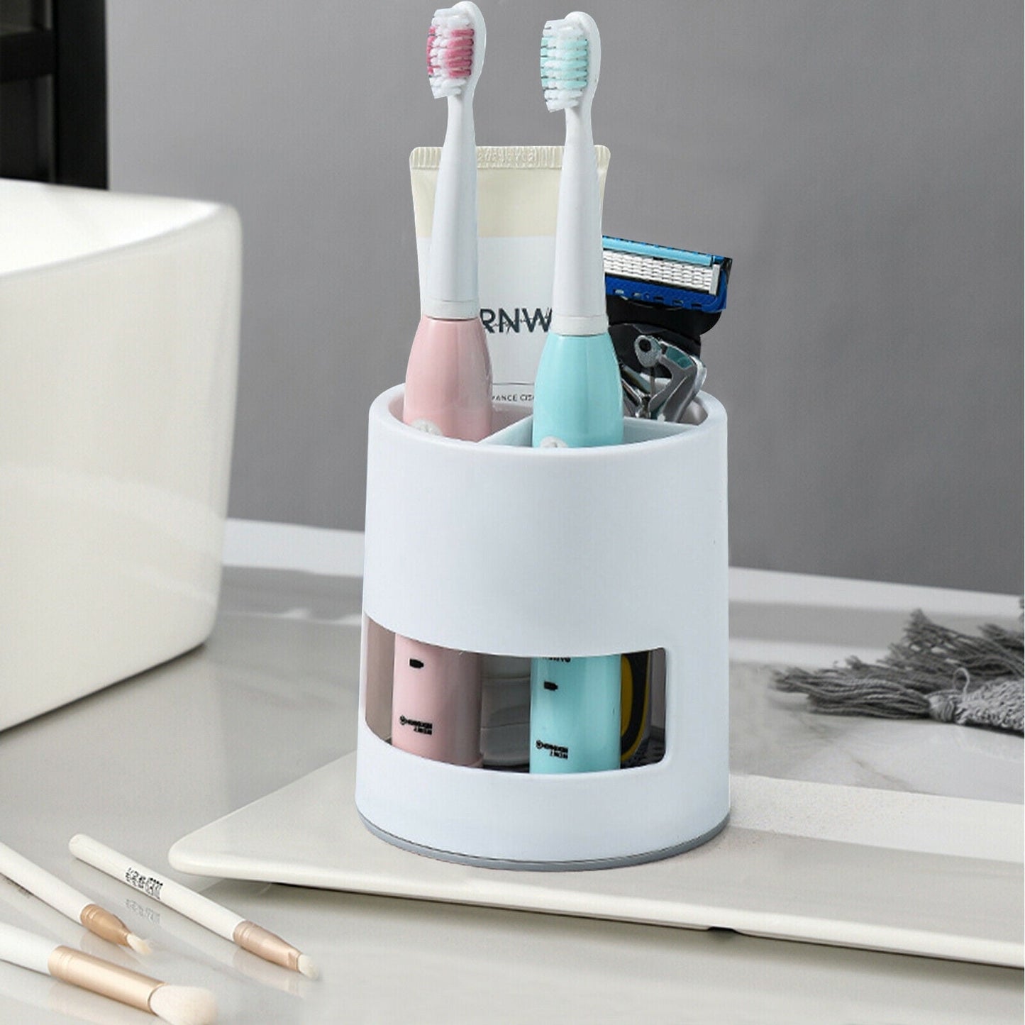 Toothbrush Holders Toothpaste Stand Bathroom Organizer Cup Kitchen Cutlery Rack Vanity Countertop Makeup V1189-LWWAL-20260325-00083