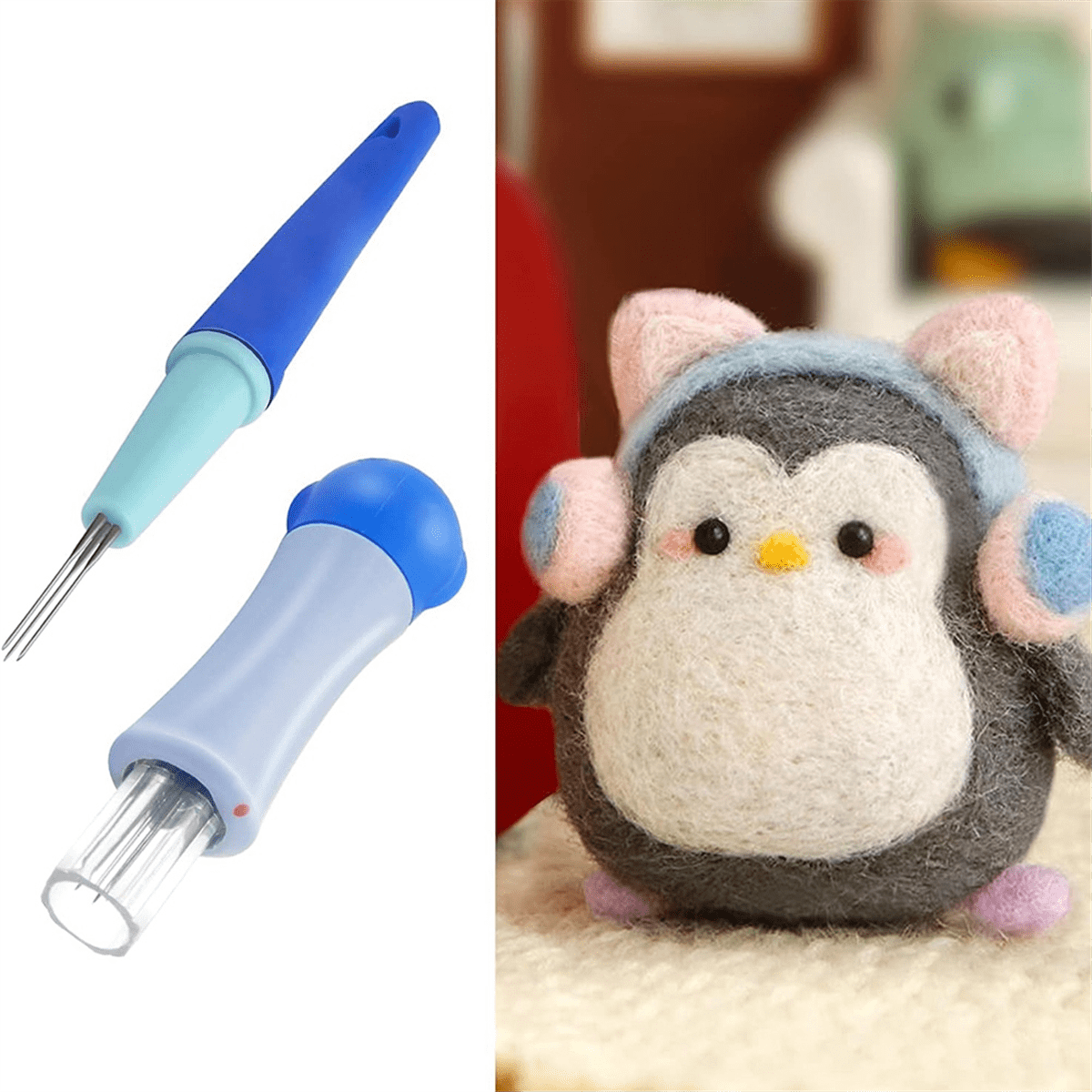 2 Pack Needle Felting Tools,Pen Style Tool with 3 Needles and Punch V1189-LWWAL-20260325-00087