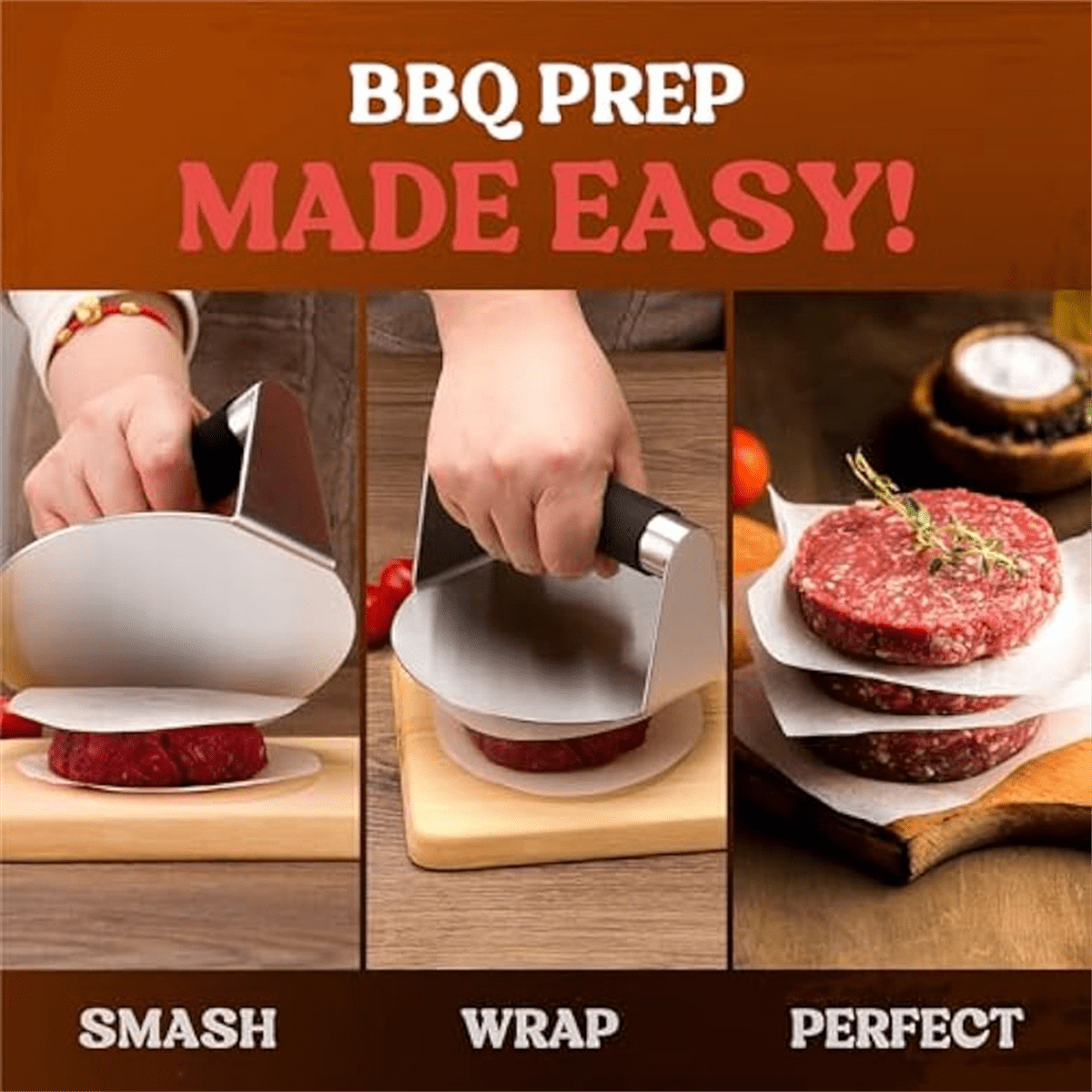 Smash Burger ,Hamburger Smasher Tool for Griddle, Stainless Steel Ham Patty ,Grill Smashburger V1189-LWWAL-20260325-00092