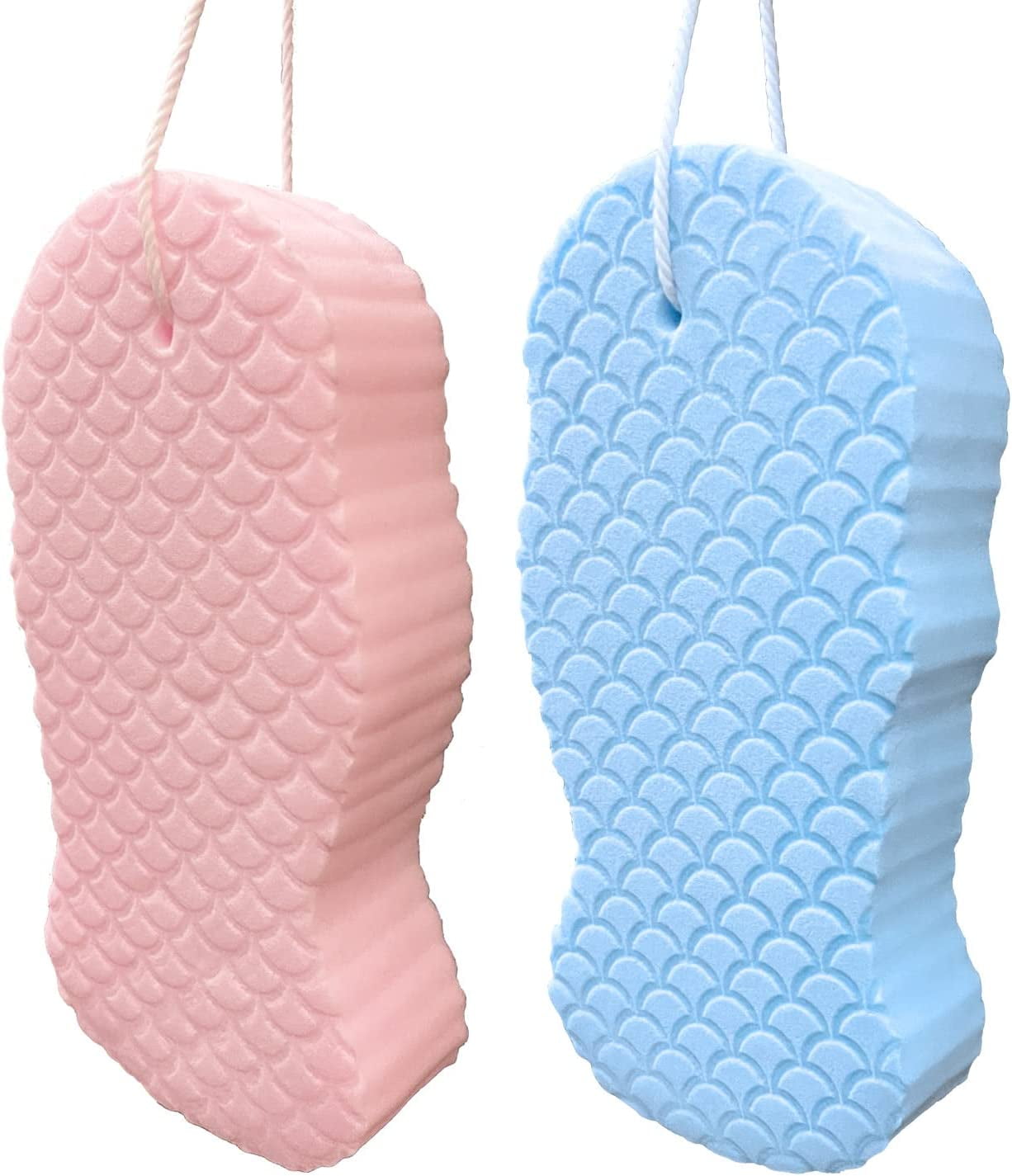 2 Pcs Exfoliating Bath Sponge, Soft Spa Scrub Sponges for Shower, Dead Skin Remover for Body for Adult Baby V1189-LWWAL-20260325-00094