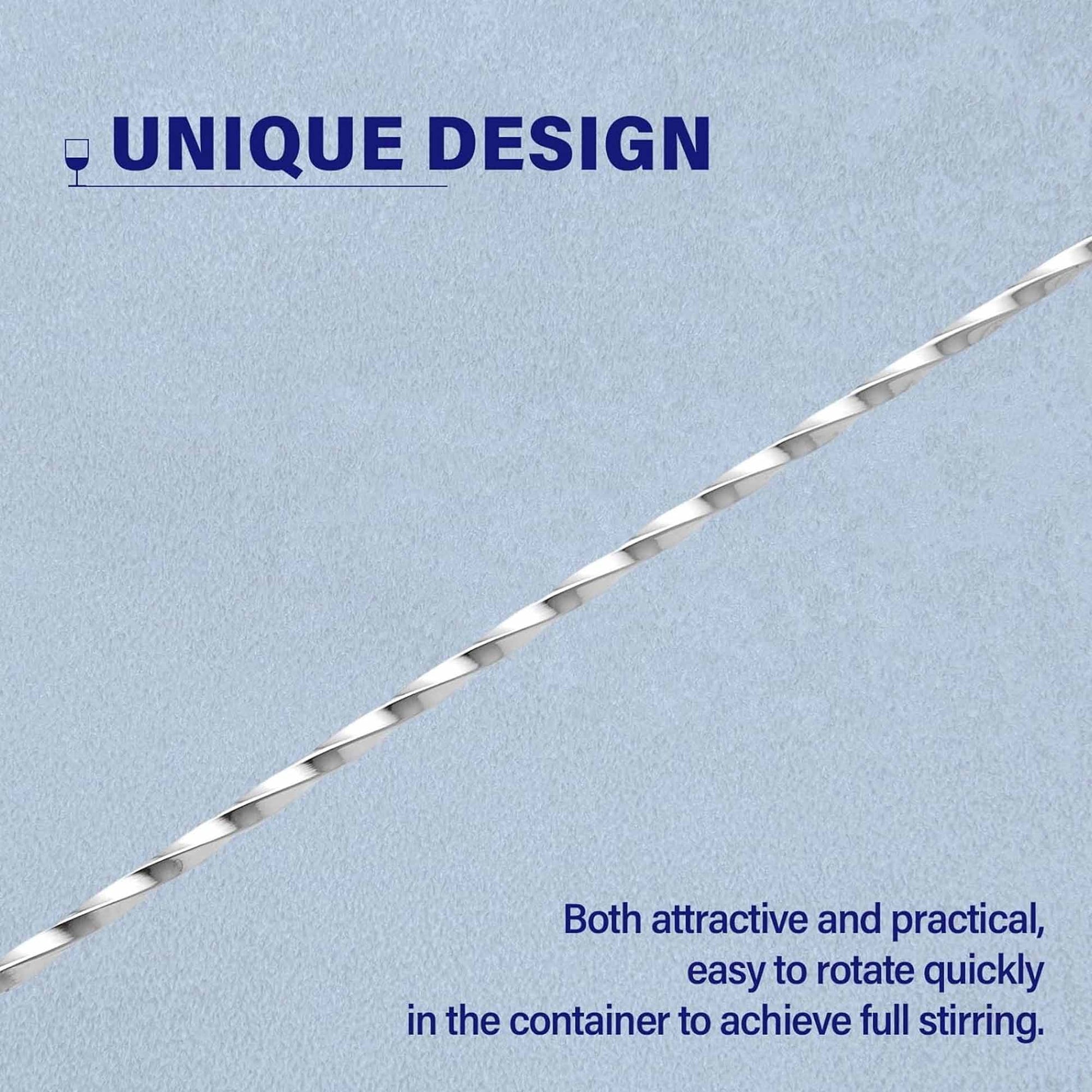 Bar Spoon Cocktail Mixing Stirrers for Drink, Stainless Steel 12 Inches Long Handle, Silver 4 Pieces V1189-LWWAL-20260325-00101