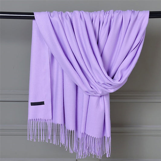 Delayuji Pashmina Scarf for Women Scarf for Women Women Pashmina Scarf Soft Solid Plain Shawl Wrap Fashion V1189-LWWAL-20260325-00123