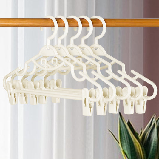 JSCDRPDWL Plastic Pants Hangers with Clips 5 Pack Heavy Duty Skirt Hangers Swivel Hook and Notches Space V1189-LWWAL-20260325-00128