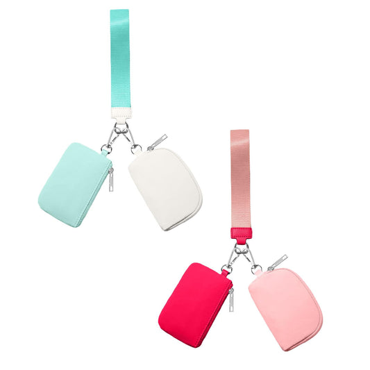 3/2/1PCS Keychain Wallet Mini Zip Around Wristlet Wallets For Women Detachable Dual Pouch Wristlet Portable V1189-LWWAL-20260325-00145