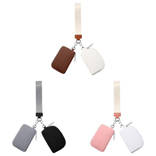 3/2/1PCS Keychain Wallet Mini Zip Around Wristlet Wallets For Women Detachable Dual Pouch Wristlet Portable V1189-LWWAL-20260325-00147