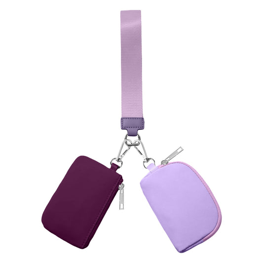 3/2/1PCS Keychain Wallet Mini Zip Around Wristlet Wallets For Women Detachable Dual Pouch Wristlet Portable V1189-LWWAL-20260325-00159