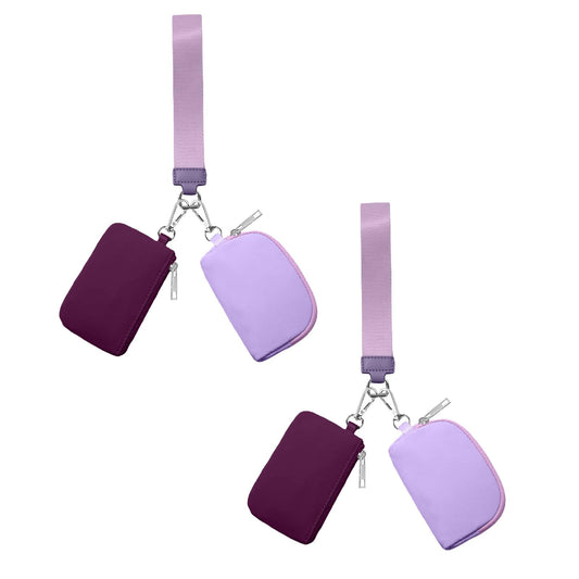 3/2/1PCS Keychain Wallet Mini Zip Around Wristlet Wallets For Women Detachable Dual Pouch Wristlet Portable V1189-LWWAL-20260325-00162