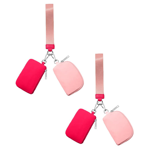 3/2/1PCS Keychain Wallet Mini Zip Around Wristlet Wallets For Women Detachable Dual Pouch Wristlet Portable V1189-LWWAL-20260325-00165
