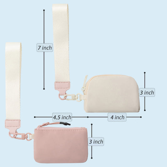 3/2/1PCS Keychain Wallet Mini Zip Around Wristlet Wallets For Women Detachable Dual Pouch Wristlet Portable V1189-LWWAL-20260325-00165