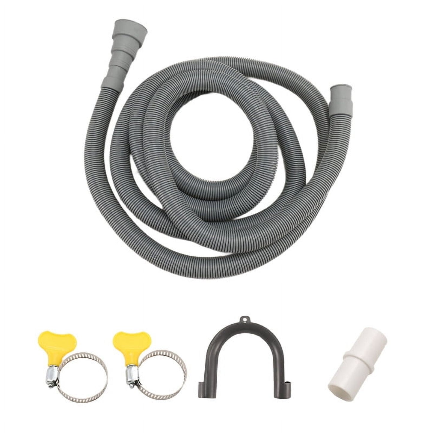 Drain Hose Extension Set Universal Washing Machine 10Ft, Include Bracket Connector and Clamps Hoses V1189-LWWAL-20260325-00167