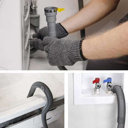Drain Hose Extension Set Universal Washing Machine 10Ft, Include Bracket Connector and Clamps Hoses V1189-LWWAL-20260325-00167