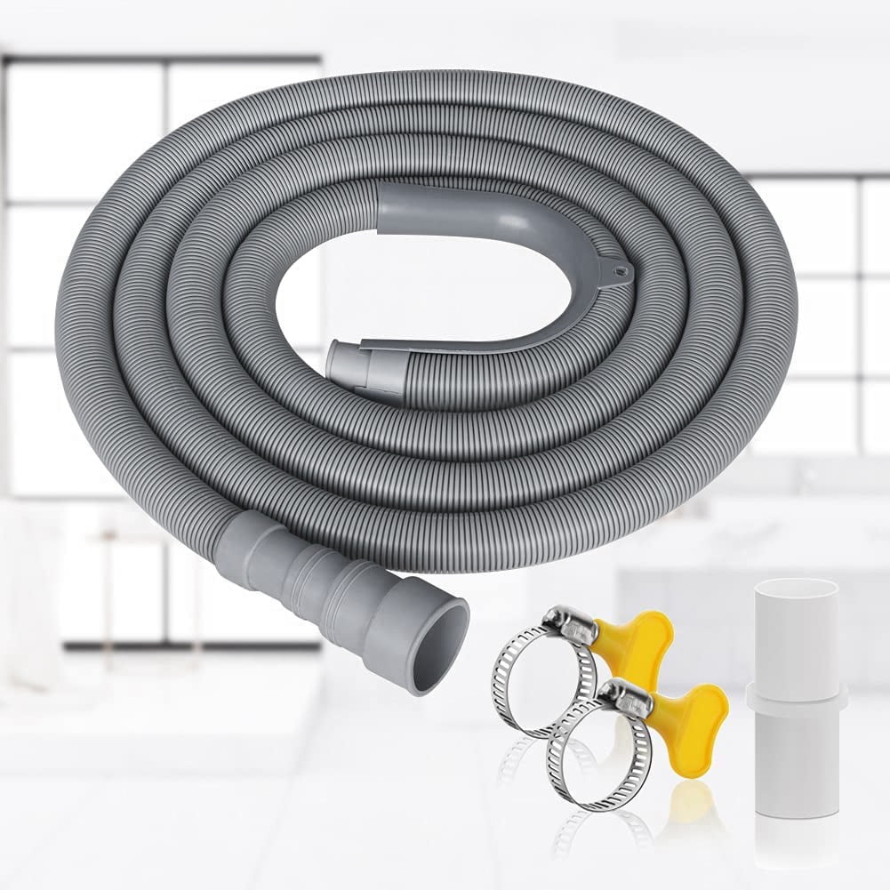 Drain Hose Extension Set Universal Washing Machine 10Ft, Include Bracket Connector and Clamps Hoses V1189-LWWAL-20260325-00167