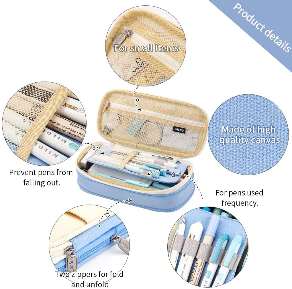 CICIMELON Big Capacity Pencil Pen Case Large Storage Pencil Bag Pouch Organizer (Purple) Blue V1189-LWWAL-20260325-00184