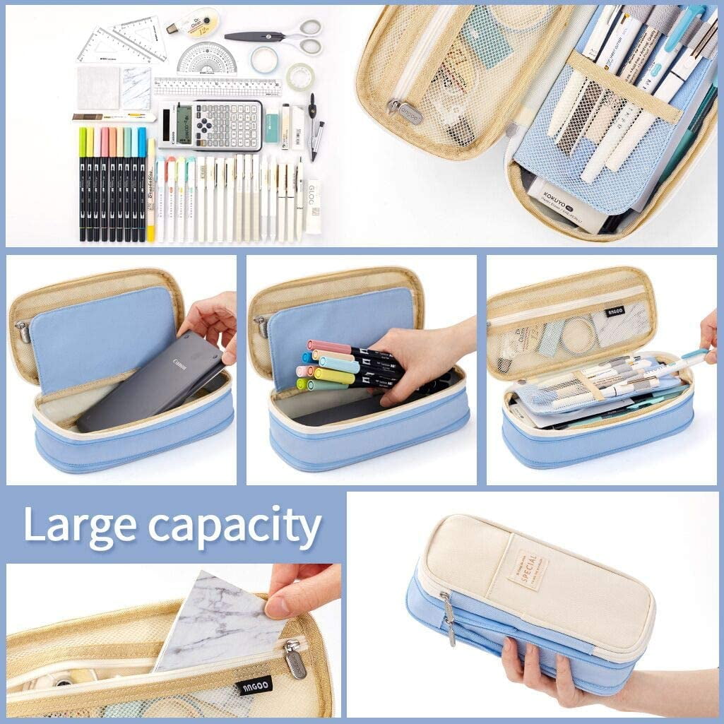 CICIMELON Big Capacity Pencil Pen Case Large Storage Pencil Bag Pouch Organizer (Purple) Blue V1189-LWWAL-20260325-00184