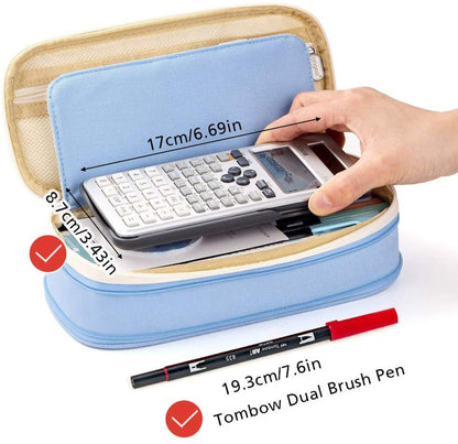 CICIMELON Big Capacity Pencil Pen Case Large Storage Pencil Bag Pouch Organizer (Purple) Blue V1189-LWWAL-20260325-00184