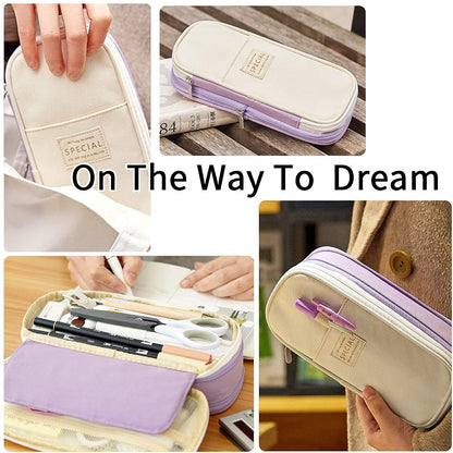 CICIMELON Big Capacity Pencil Pen Case Large Storage Pencil Bag Pouch Organizer (Purple) Purple V1189-LWWAL-20260325-00186