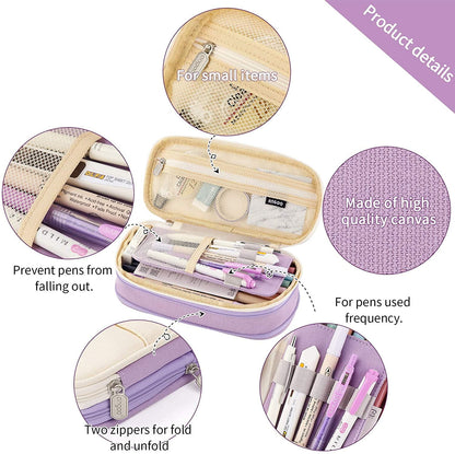 CICIMELON Big Capacity Pencil Pen Case Large Storage Pencil Bag Pouch Organizer (Purple) Purple V1189-LWWAL-20260325-00186