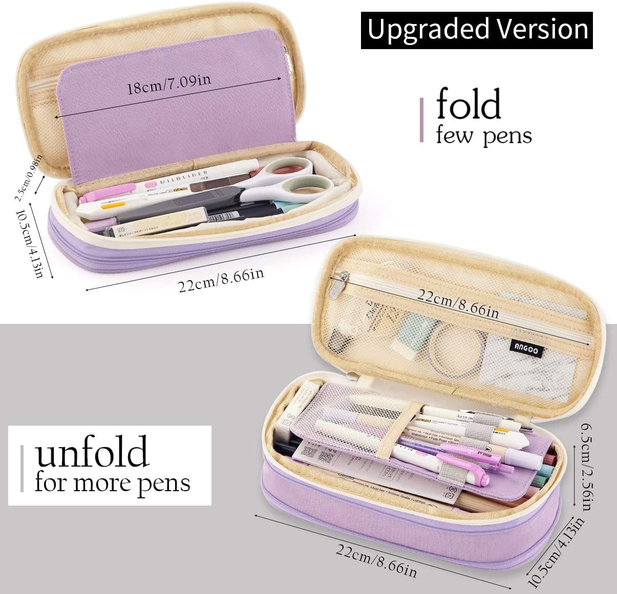 CICIMELON Big Capacity Pencil Pen Case Large Storage Pencil Bag Pouch Organizer (Purple) Purple V1189-LWWAL-20260325-00186