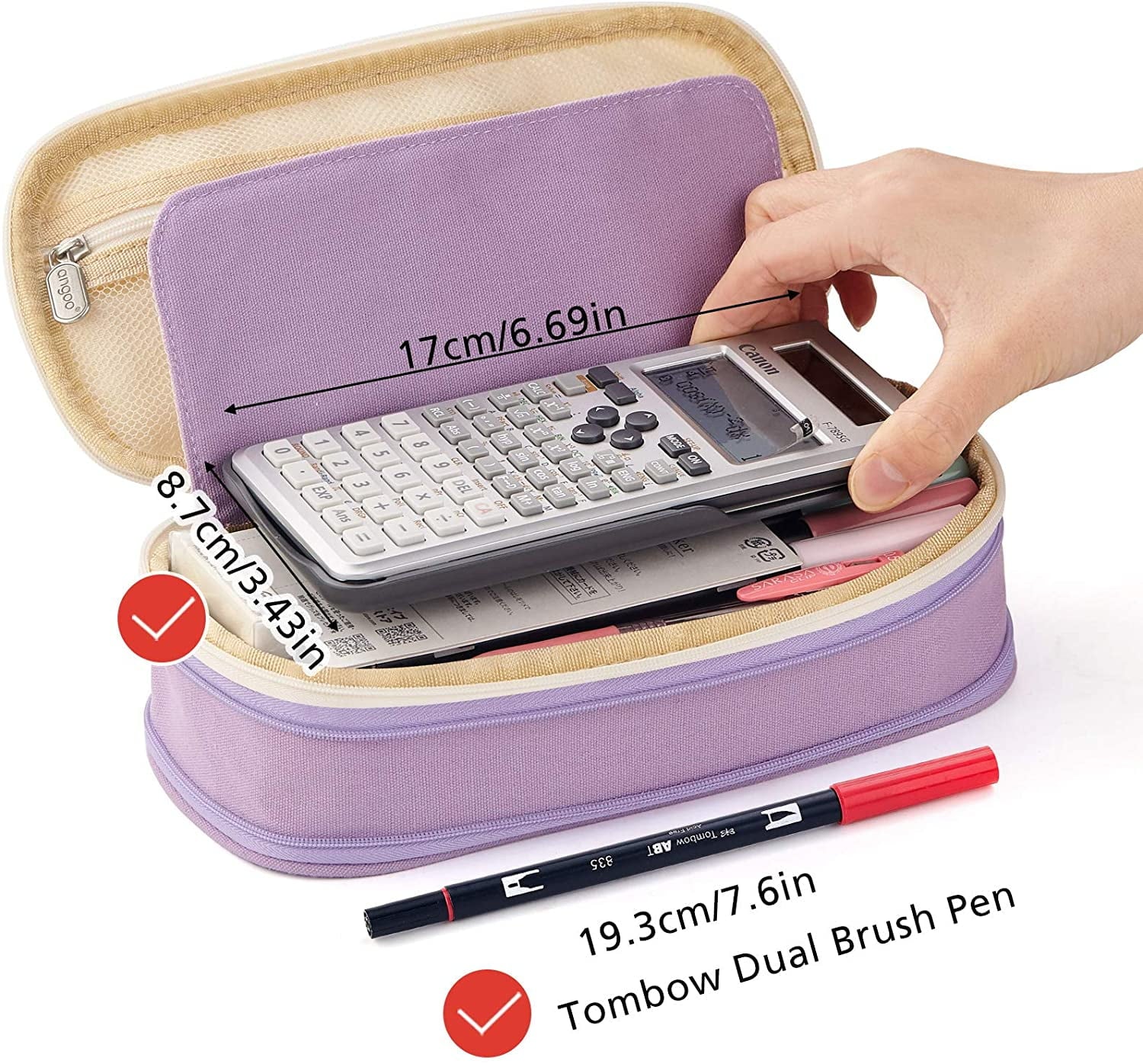 CICIMELON Big Capacity Pencil Pen Case Large Storage Pencil Bag Pouch Organizer (Purple) Purple V1189-LWWAL-20260325-00186