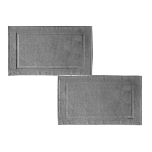 2PCS White Cotton Classic Rug Bath Mats Absorbent Cotton Hotel Spa Shower Bathtub Mats [Not A Bathroom Rug] V1189-LWWAL-20260325-00212