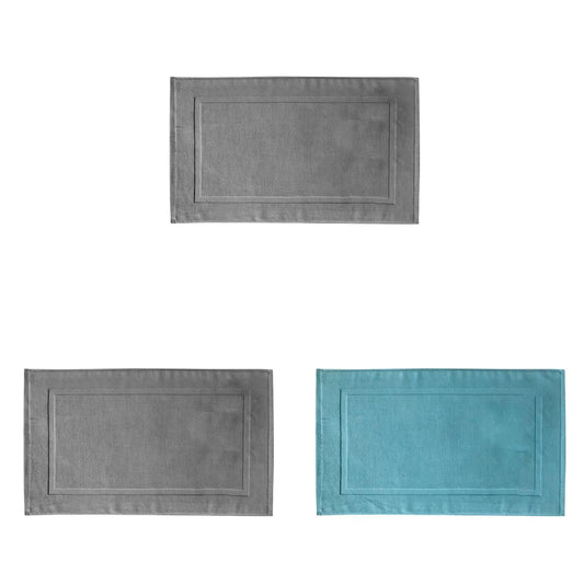 2PCS White Cotton Classic Rug Bath Mats Absorbent Cotton Hotel Spa Shower Bathtub Mats [Not A Bathroom Rug] V1189-LWWAL-20260325-00213