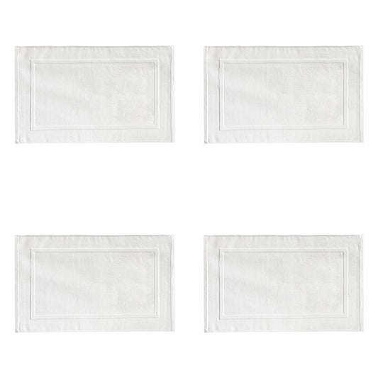 2PCS White Cotton Classic Rug Bath Mats Absorbent Cotton Hotel Spa Shower Bathtub Mats [Not A Bathroom Rug] V1189-LWWAL-20260325-00215