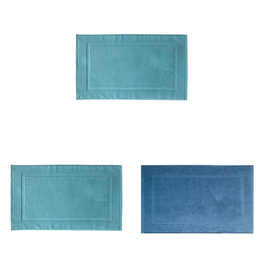 2PCS White Cotton Classic Rug Bath Mats Absorbent Cotton Hotel Spa Shower Bathtub Mats [Not A Bathroom Rug] V1189-LWWAL-20260325-00220