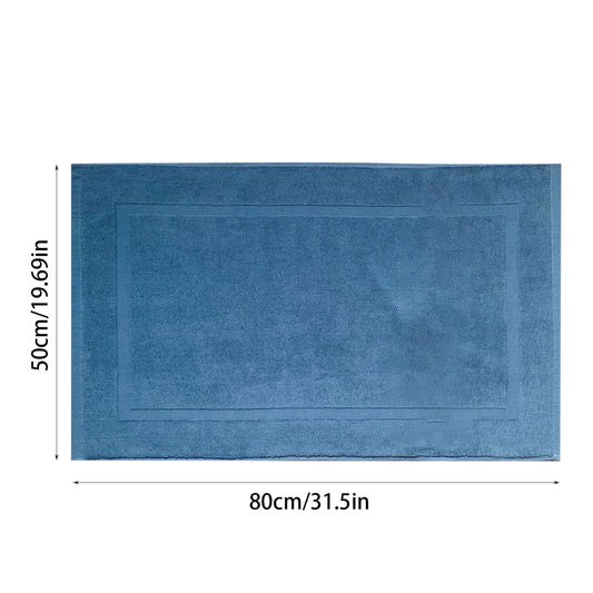 2PCS White Cotton Classic Rug Bath Mats Absorbent Cotton Hotel Spa Shower Bathtub Mats [Not A Bathroom Rug] V1189-LWWAL-20260325-00220