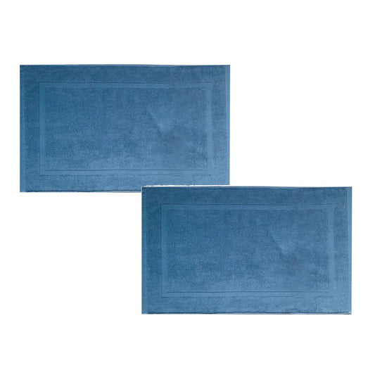 2PCS White Cotton Classic Rug Bath Mats Absorbent Cotton Hotel Spa Shower Bathtub Mats [Not A Bathroom Rug] V1189-LWWAL-20260325-00223