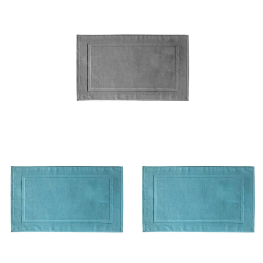 2PCS White Cotton Classic Rug Bath Mats Absorbent Cotton Hotel Spa Shower Bathtub Mats [Not A Bathroom Rug] V1189-LWWAL-20260325-00226
