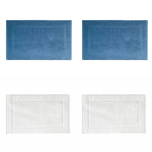 2PCS White Cotton Classic Rug Bath Mats Absorbent Cotton Hotel Spa Shower Bathtub Mats [Not A Bathroom Rug] V1189-LWWAL-20260325-00228